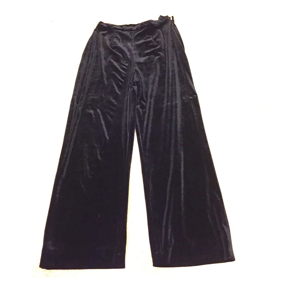 Black velvet pants